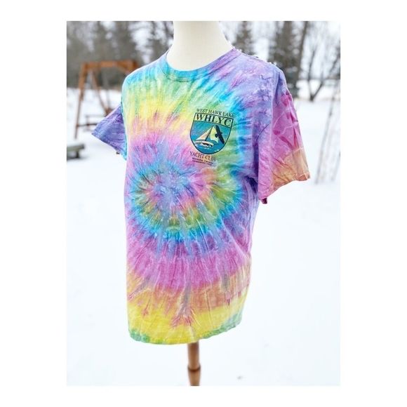 Tie Dye Tee Shirt West Hawk Lake Yacht Club Canada - Picture 3 of 11